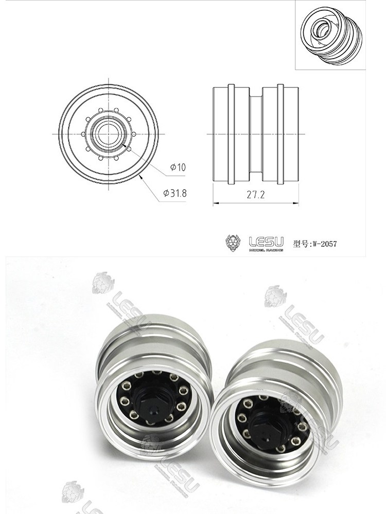 RC 1/14 W-2057, Hub Roda dari  - Rc Hydraulic Wheel Loader 1/14 ulasan dan harga